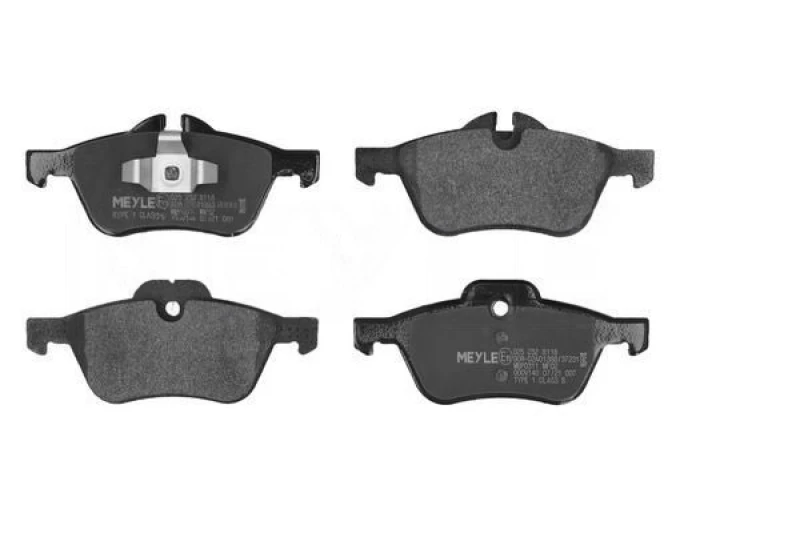 Image of MEYLE 025 232 8118 Brake pad set Front Axle, prepared for wear warning indicator, Original Quality, with anti-squeak plate Brake Pad Set,disc brake (