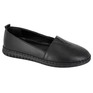 image of Mod Comfys Womens/Ladies Softie Leather Casual Shoes (5 UK) (Black)