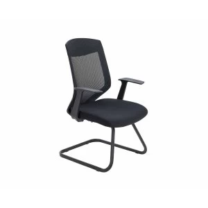 TC Office Vogue Mesh Back Cantilever Meeting Chair with Black Frame, Black