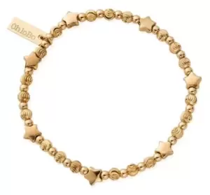 image of ChloBo GBMSTAR Multi Inset Star Bracelet Gold Plated Jewellery