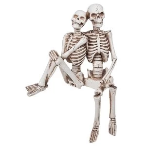 image of Funny Bone Skeleton Shelf Couple Ornament