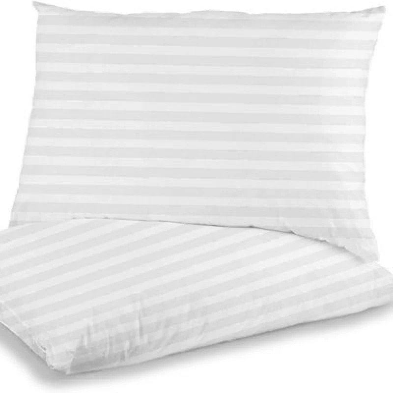 Image of Ezysleep Ezysleep Satin Stripe Luxury Pillows in White Size: King White King Unisex 5034567875202