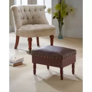 image of Greenhurst Faux Leather Storage Foot Stool