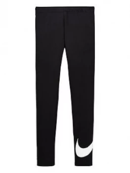 Image of Nike OLDER GIRLS NSW SWOSH TIGHT Black Size M10 12 Years Women