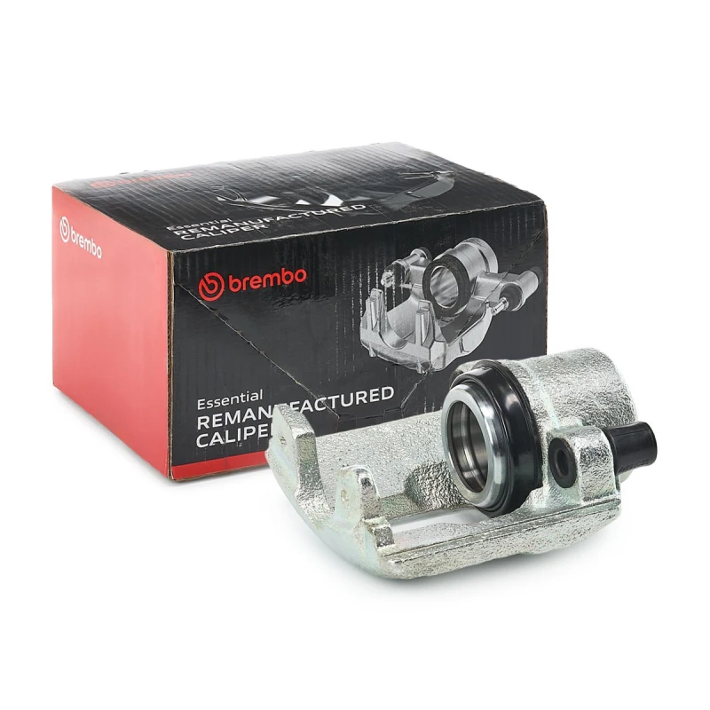 Image of BREMBO F 24 106 Brake caliper ESSENTIAL LINE Front Axle Left Grey Cast Iron Brake Caliper (78)