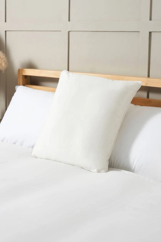 Image of BHS Small Velour Piped Cushion in Natural Natural Unisex
