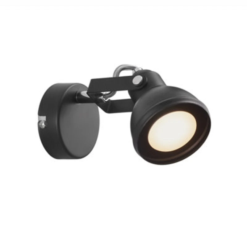Image of Nordlux Aslak Metal Wall Light Adjustable Head Black,plug In Or Mains