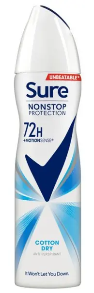 Image of Sure Non Stop Protection Cotton Dry Deodorant 150ml