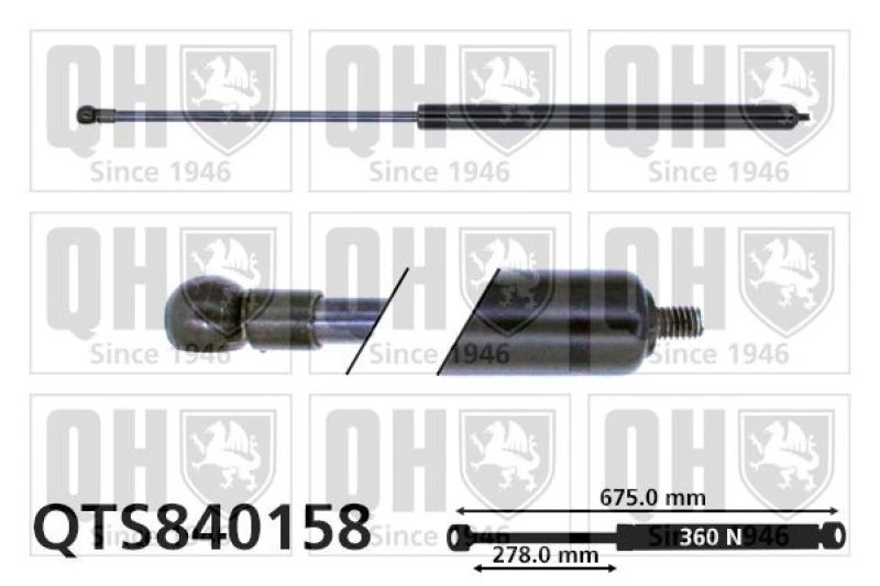 Image of QUINTON HAZELL Tailgate strut QUINTON HAZELL QTS840158