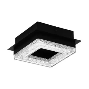 Image of Wall Flush Ceiling Light Colour Black Shade Black Clear Plastic Crystal LED 4W