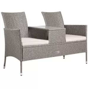 Image of Poly Rattan Jack & Jill Bench Beige/Cream