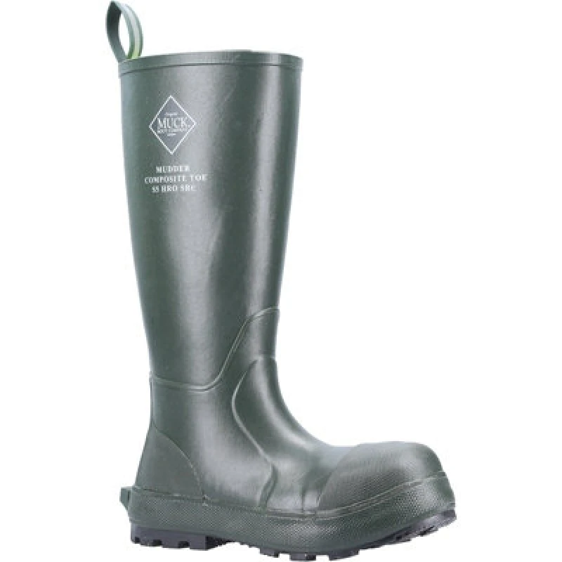 Image of Muck Boots Muck Boots Men 'Mudder Tall Safety' Safety Wellingtons in Green Size: 12 Green 12 Male 0664911121751