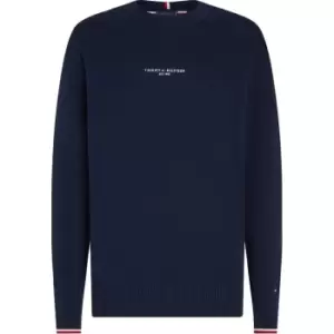 image of Tommy Hilfiger Hilfiger Embro Crew Neck - Blue