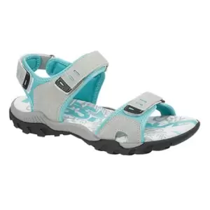 image of PDQ Womens/Ladies Toggle & Touch Fastening Sports Sandals (5 UK) (Light Grey/Mint)