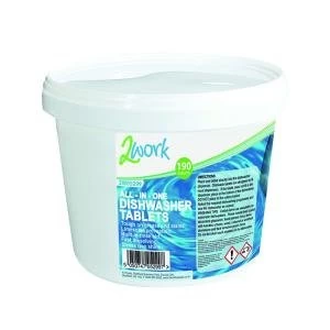 Image of 2Work All-in-One Dishwasher Tablets Streak-Free Pack of 190 509171