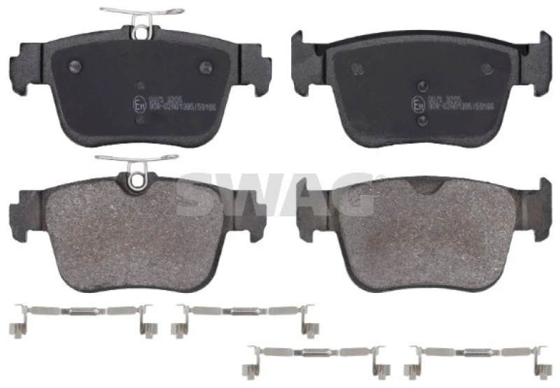 Image of SWAG 33 10 9109 Brake pad set Rear Axle, with staples Brake Pad Set,disc brake (402)