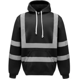 Yoko Mens Hi-Vis Hoodie (XXL) (Black) - Black