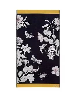 image of Joules Floral Beasts Towel Range In Navy