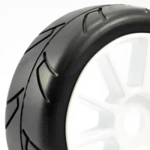 Image of Fastrax 1/8Th Premounted Slick Tyres 'Hawk/Split Spoke'