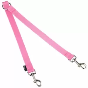 image of Bunty - Double Dog Pet Lead Leash Splitter Coupler with Clip for Collar Harness - Pink