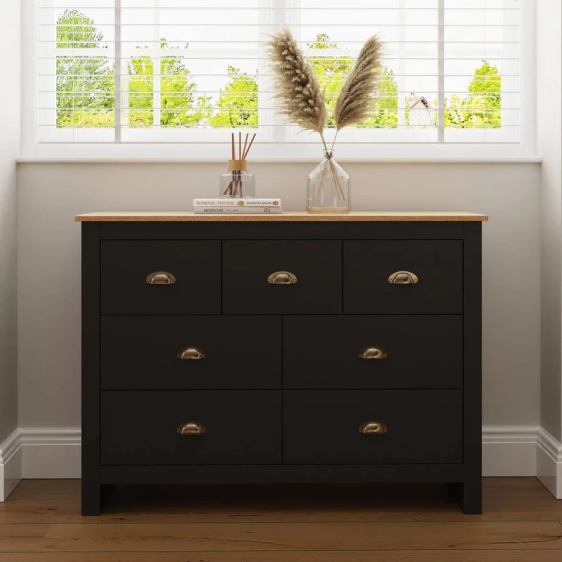 Image of GFW Lancaster 7 Drawer Chest in Black Unisex