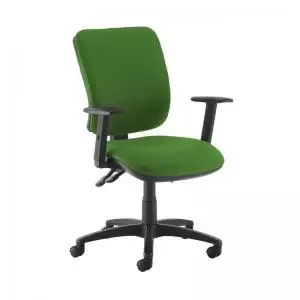 image of Senza high back operator chair with adjustable arms - Lombok Green