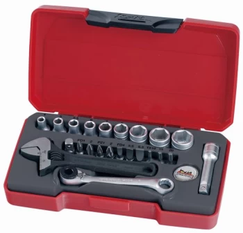 Image of Teng Tools T1423 23 Piece 1/4" Drive Socket, Bit, Tool & Accessory Set