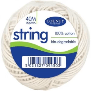 image of Country Stationery Medium Biodegradable 40m Cotton String Ball (12 Pack)