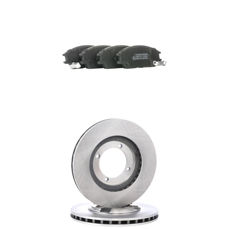 Image of RIDEX 3405B3050 Brake disc and pads set Front Axle, Brake Disc Type: Vented, with acoustic wear warning Brake Set,disc brakes (3405)