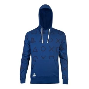 Image of Sony - Icons All-Over Print Mens Small Hoodie - Blue