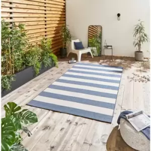 Image of Santa Monica 48644 Blue Light Beige 120cm x 170cm Rectangle - Blue and Beige