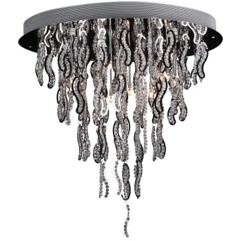 Ale Glass & Crystal Ceiling Light Chrome