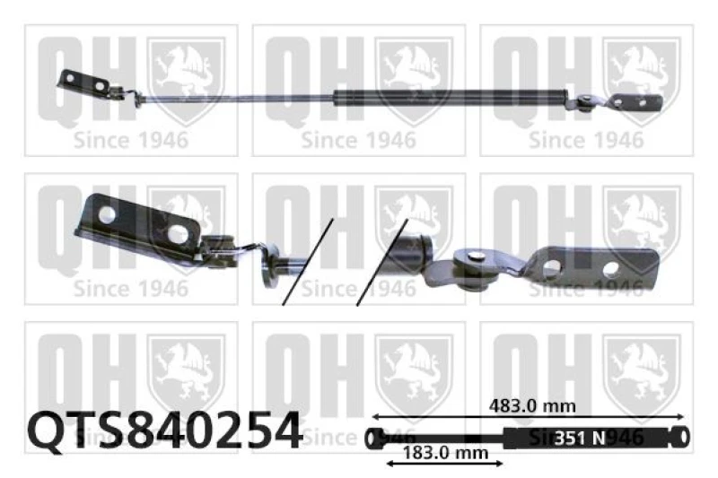 Image of QUINTON HAZELL Tailgate strut QUINTON HAZELL QTS840254