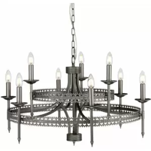 Image of Loops - 9 Bulb Chandelier Hanging Pendant LIght Iron Gate LED E14 60W Bulb