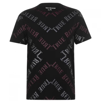 Image of True Religion Buddha AOP T Shirt - Black