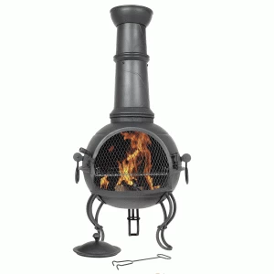 Image of La Hacienda Murcia Steel Chiminea with Grill - Large