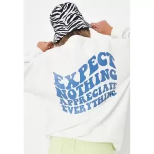 Missguided Wellness Oversized Graphic Sweatshirt - Cream