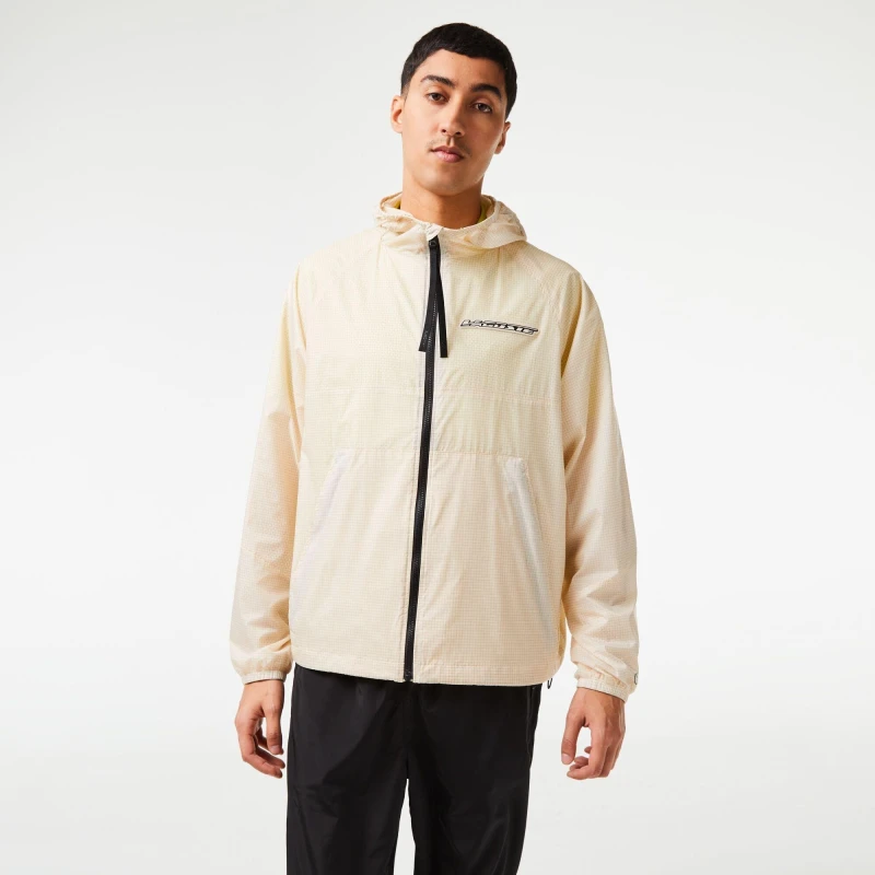 Image of Lacoste Mens Water Resistant Lightweight Rain Anorak Lapland/Black male XS