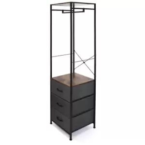 Image of FWStyle Slimline Storage Rack With 3 Fabric Drawers