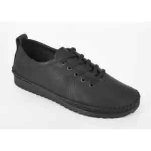 Image of Mod Comfys Womens/Ladies Flexi Softie Leather Trainers (6 UK) (Black)