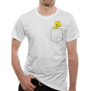Image of Looney Tunes - Bugs Pocket Mens Medium T-Shirt - White