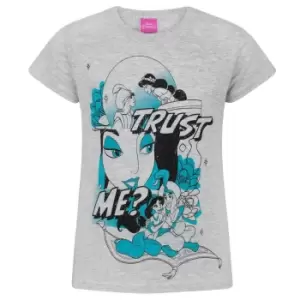 Image of Aladdin Girls Trust Me T-Shirt (5-6 Years) (Grey/Blue/Black)