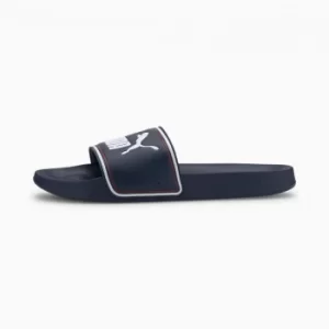Image of Womens PUMA Leadcat Ftr Slide Sandalss, Dark Denim/Pw/High Risk Red Size 10 Shoes