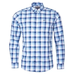 Image of Barbour Mens Wardlow Tailored Shirt Blue Large
