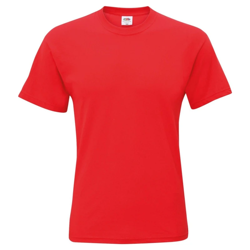 Image of Fruit Of The Loom Fruit of the Loom Men Original Short Sleeve T-Shirt in Red Size: Small Red S Male 5054171323609