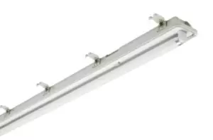 image of RS PRO 140 W Fluorescent Batten Light, 230 V Batten Emergency, 2 Lamp, Anti-corrosive, 1.83 m Long, IP65