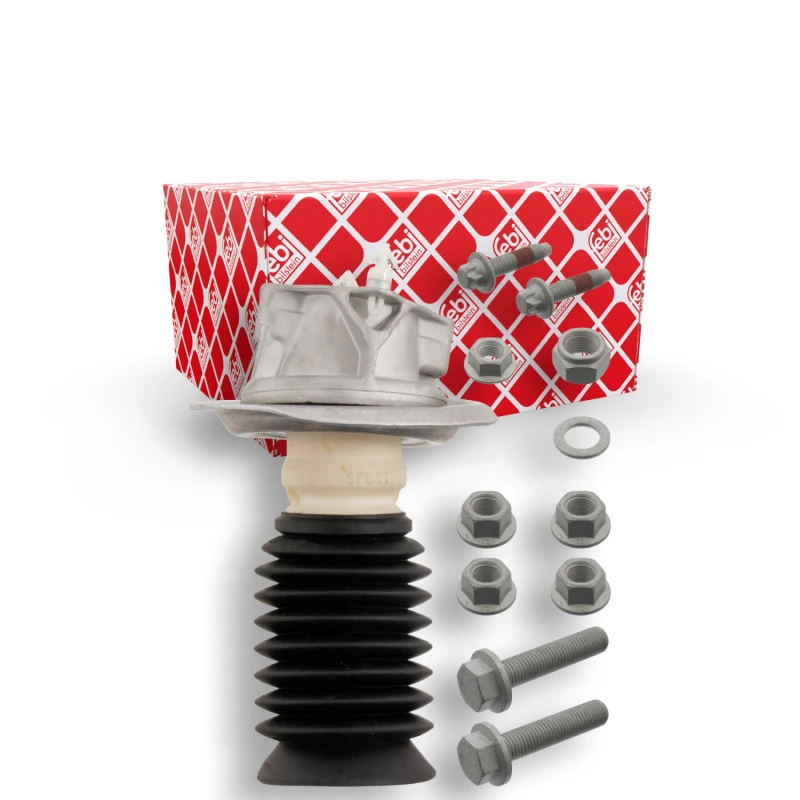 Image of FEBI BILSTEIN 37947 Repair Kit, suspension strut Front Axle, with fastening material, with fastening/mounting material Aluminium, Elastomer Repair Kit