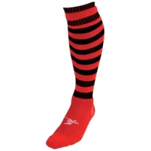 Image of Precision Red/Black Hooped Pro Football Socks Adult