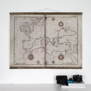 Image of Map117 Multicolor Decorative Framed MDF Painting