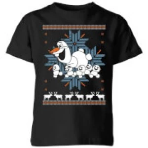 Image of Disney Frozen Olaf and Snowmen Kids Christmas T-Shirt - Black - 11-12 Years